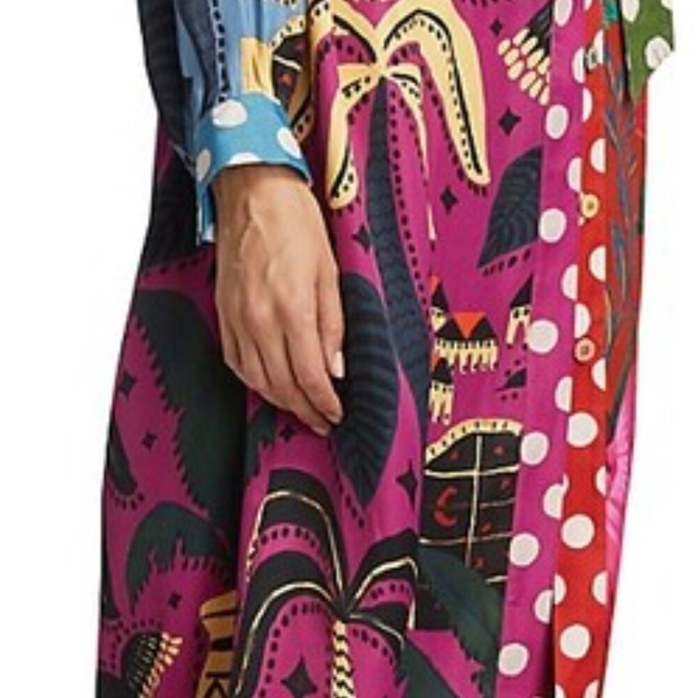 NWT Farm Rio Earth Rainbow Button Shirtdress M - Picture 4 of 5